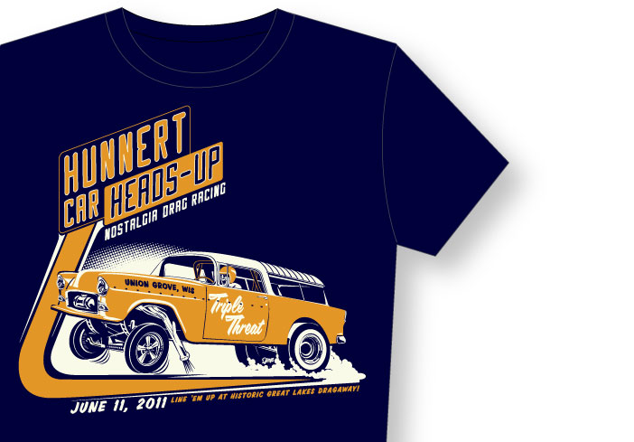 Hunnert Car Heads Up Chrome Czars T-shirt
